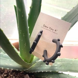 Studded Hoops - Polymer Clay Earrings